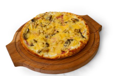 pişmiş pizza hızlı yemek kabuk İtalyan gıda peynir isol mantar