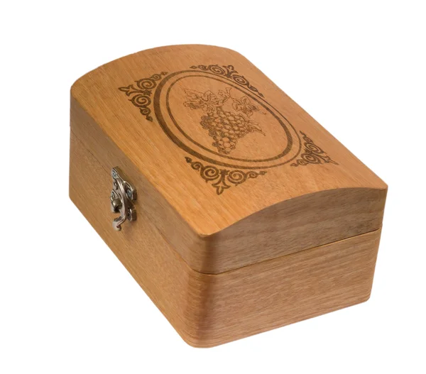 Антикварный деревянный коричневый ящик коробка изолированные клипса пути — стоковое фото