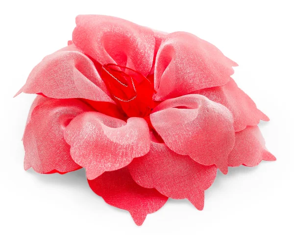 Beyaz arka plan üzerinde izole barrette kırmızı çiçek — Stok fotoğraf