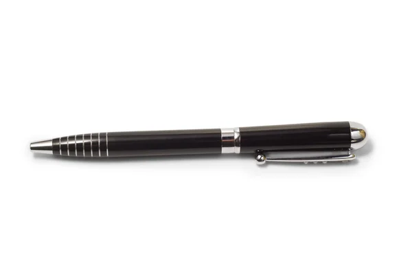 Schwarzer Kugelschreiber zum isolierten Schreiben — Stockfoto