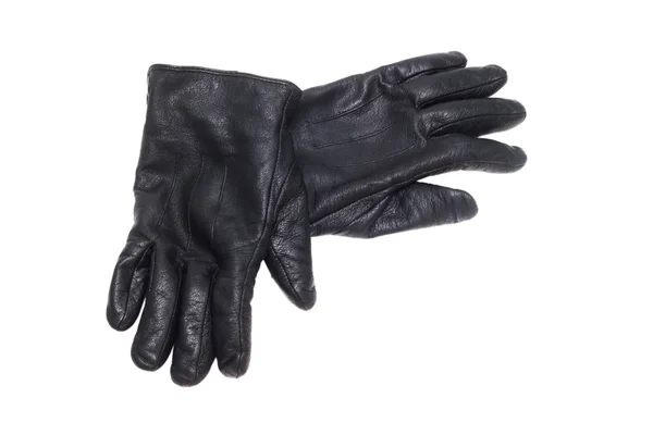 Black pair leather gloves — Stock Photo, Image