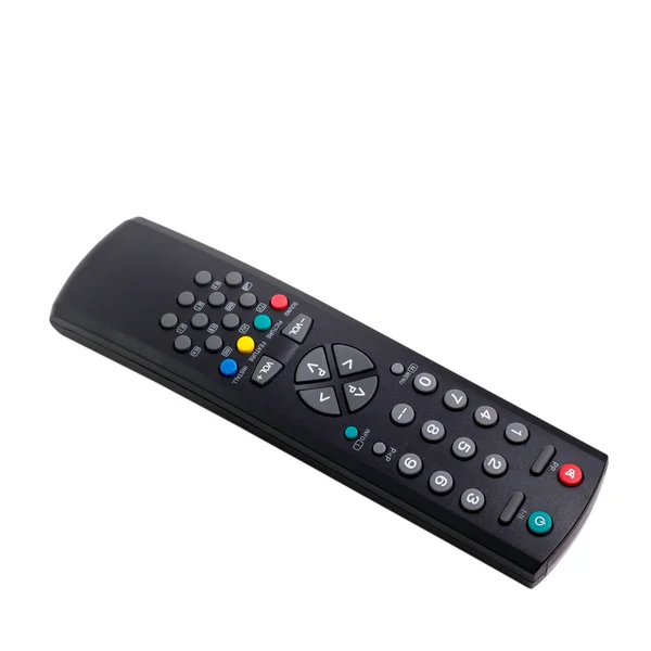 Black tv remote control isolated on white — Stock Photo, Image