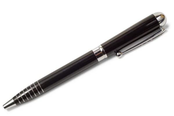 Black ballpoint pen isolated on white background — Stock Photo, Image