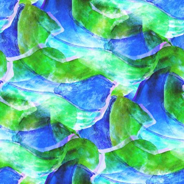 soyut mavi, yeşil avant-garde sorunsuz wallpaper suluboya bir