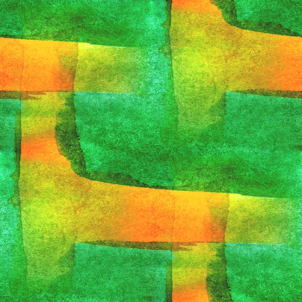 Abstraktes Grün, gelbes Aquarell nahtlose Textur von Hand bemalt — Stockfoto