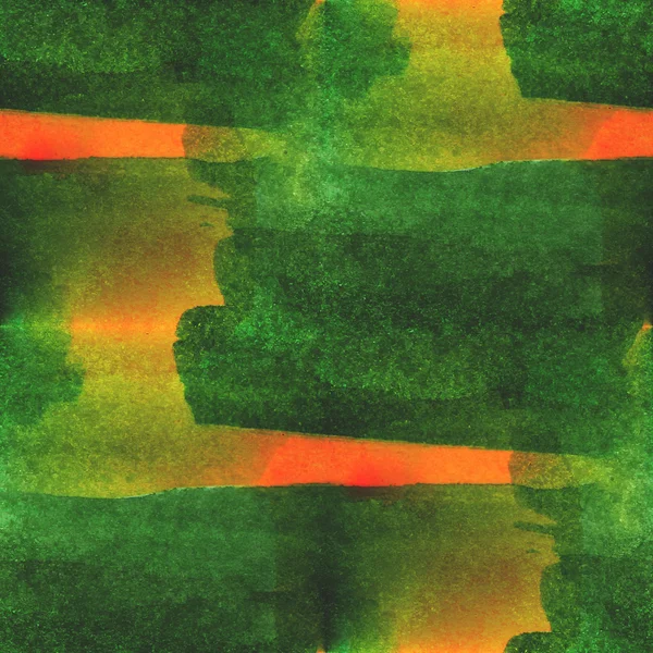Abstraktes grün gelbes Aquarell, nahtlose Textur von Hand bemalt — Stockfoto