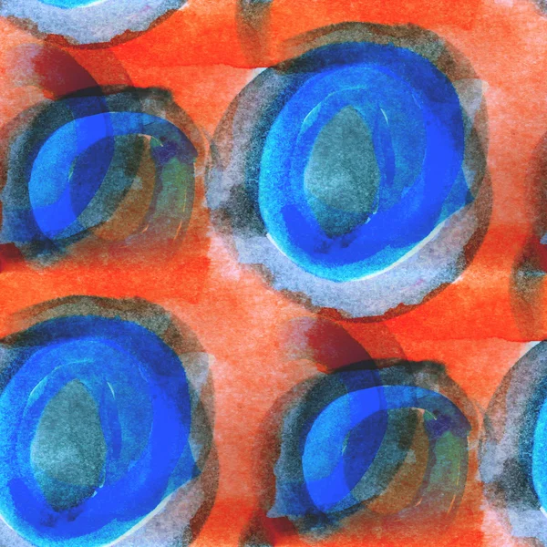 Mavi, kahverengi sorunsuz boyalı suluboya arka plan p — Stok fotoğraf