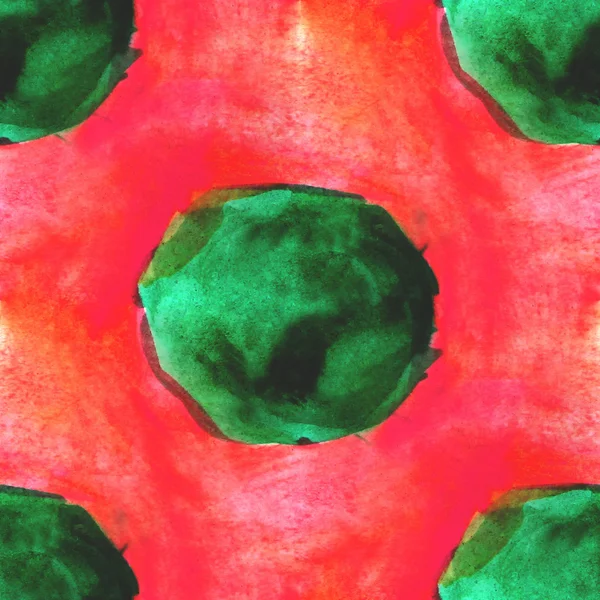 Acquerello astratto, e l'arte verde rosso senza cuciture texture mano pai — Foto Stock