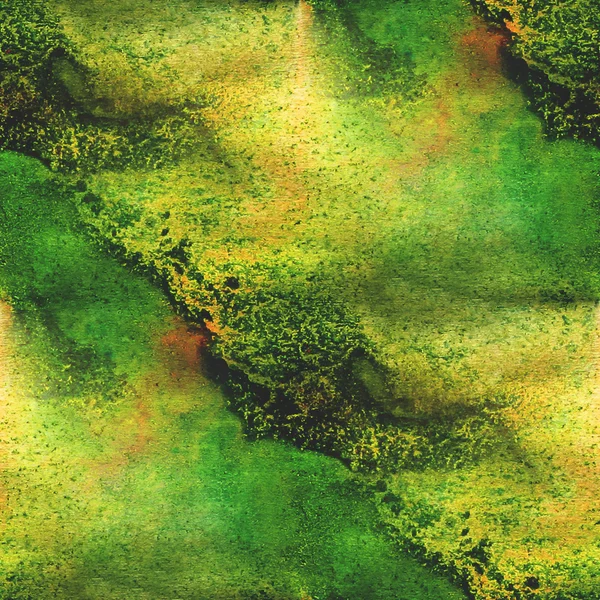 Abstraktes Aquarell und grüne Kunst nahtlose Textur von Hand bemalt — Stockfoto