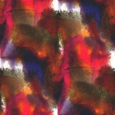 Sanat kahverengi, kırmızı, mor avant-garde arka plan el boya seamles
