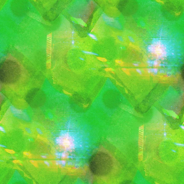 Kunst groene naadloze textuur achtergrond, aquarel abstracte brus — Stockfoto