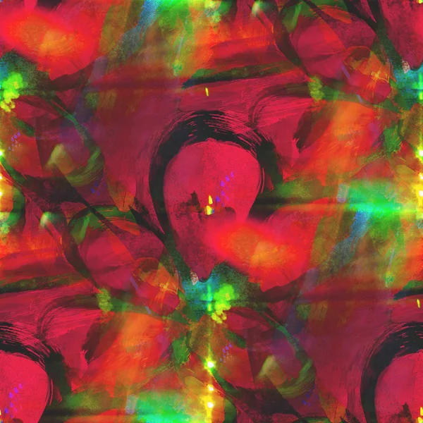 Textura de arte abstracto agua rojo, verde, color amarillo sin costura bac —  Fotos de Stock