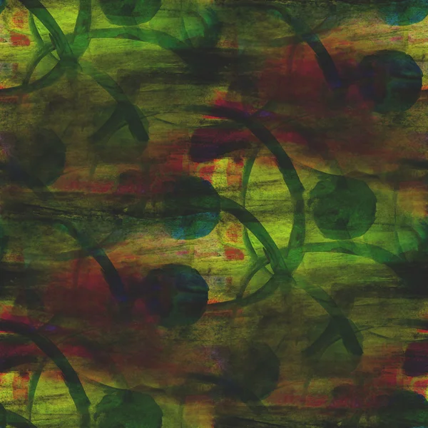 Arka planı Yeşil Sarı süsleme suluboya resim sorunsuz doku — Stok fotoğraf