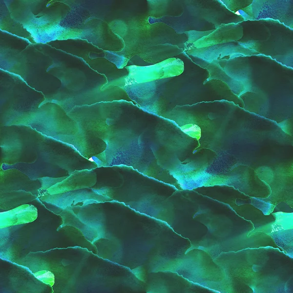 Текстура фону акварель безшовний абстрактний зелений, синій Петт — стокове фото