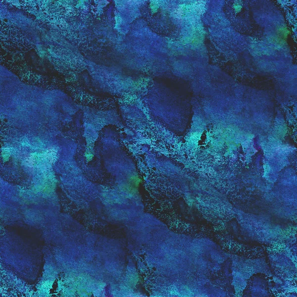 Textura grunge azul, fundo sem costura aquarela, vintage han — Fotografia de Stock