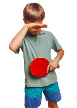 Athlete sadness depression disorder blond man boy playing table clipart