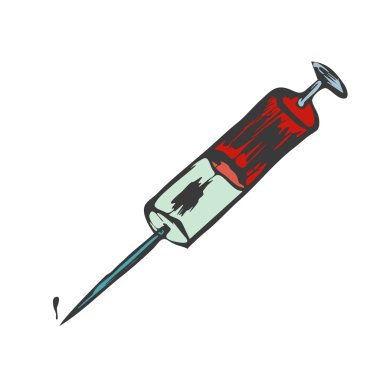 Dr uyuşturucu bağımlılığı için bir iğne aşı ile tıbbi şırınga