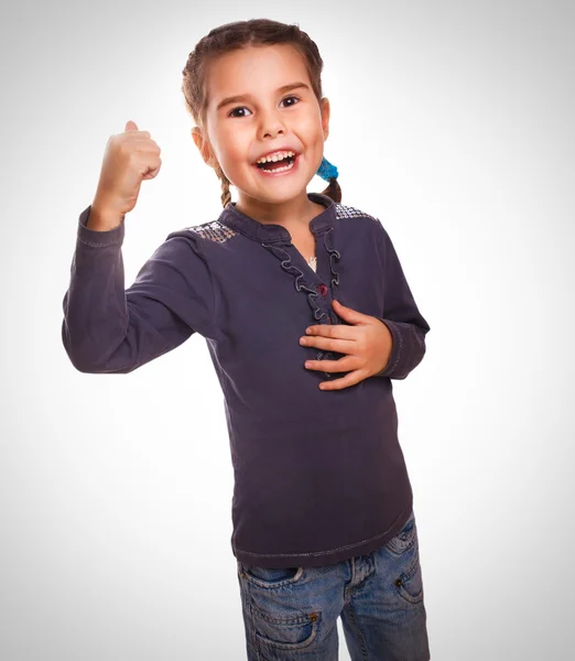 Evil woman angry girl shows fists experiencing anger — Stock Photo, Image