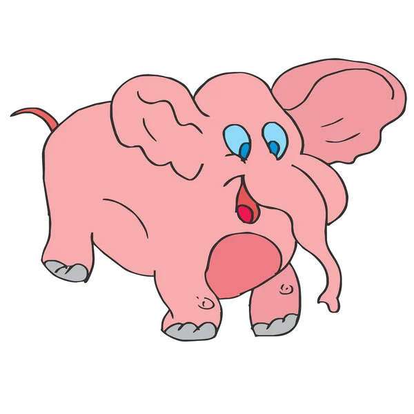Elephant pink baby animal cute design cartoon shower art wildlif — Stock Vector