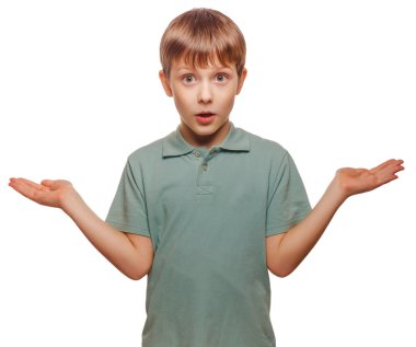 sarışın bebek çocuk ellerini kaldırdı sürpriz isolat