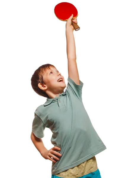 Table tennis ping pong boy experiencing joy — Stock Photo, Image