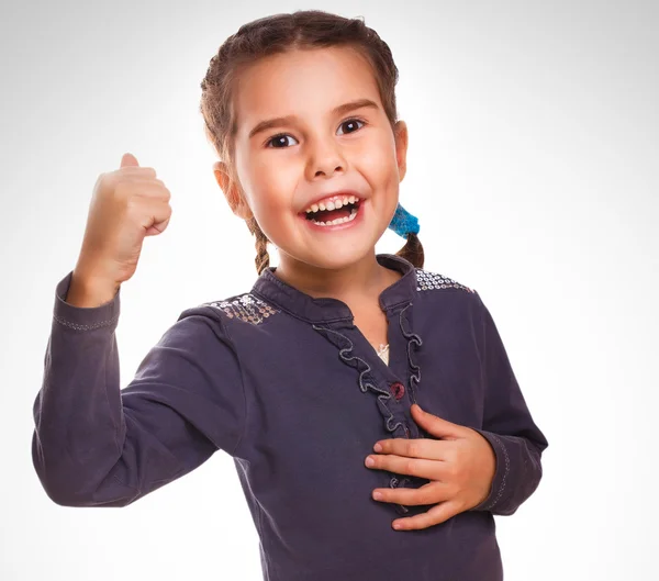 Evil woman angry girl shows fists experiencing anger — Stock Photo, Image