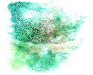 soyut yeşil kontur mürekkep suluboya fırça su renk splash pa