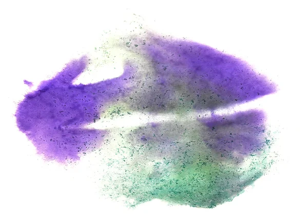 Tinta de curso abstrato aguarela escova água roxo, cor verde s — Fotografia de Stock