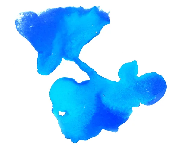 Niebieski obrys streszczenie ink akwarela pędzla wody kolor rozchlapać pai — Zdjęcie stockowe