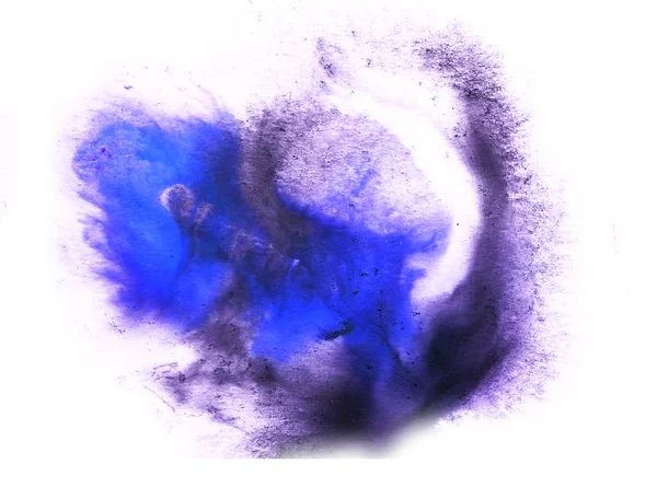 Abstract stroke ink watercolor blue, purple brush water color sp — Stock Photo, Image