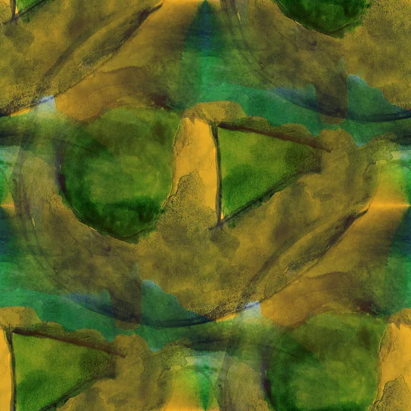 Kolorowy wzór wody tekstury malowania streszczenie kolor zielony, brązowy — Zdjęcie stockowe