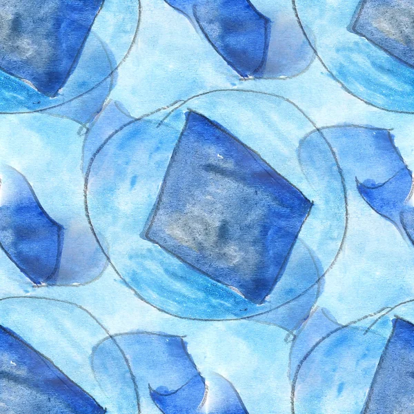 Patrón azul colorido textura del agua pintura color abstracto costuras —  Fotos de Stock