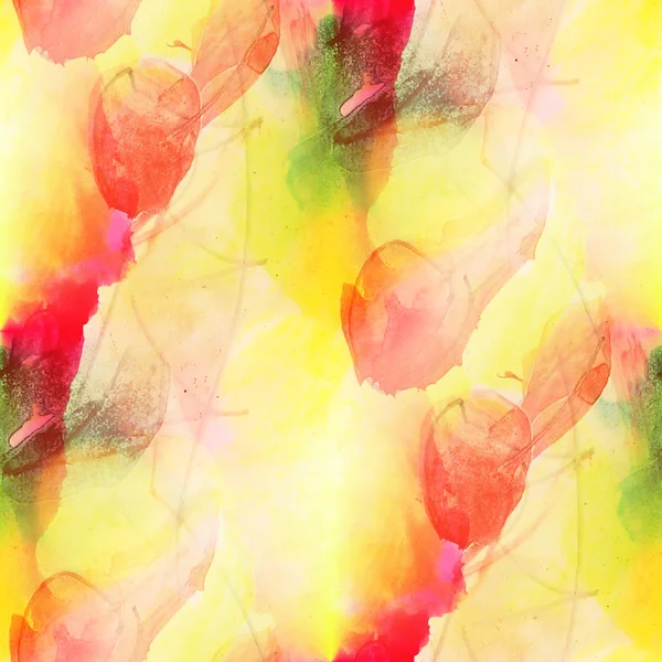 Pintura patrón colorido agua textura abstracto color rojo, amarillo , — Foto de Stock