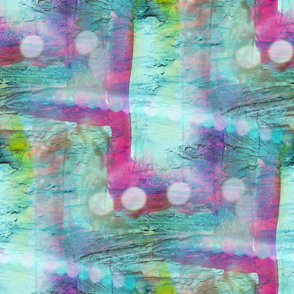 Patrón colorido textura del agua verde, púrpura pintura costura abstracta — Foto de Stock