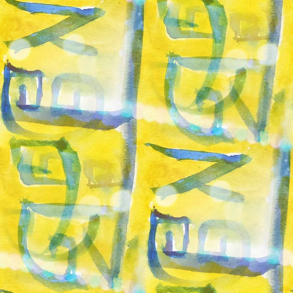 Bokeh motif coloré texture de l'eau peinture abstraite sans couture jaune — Photo
