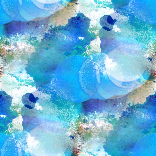Bokeh padrão colorido textura de água pintar azul abstrato costuras — Fotografia de Stock
