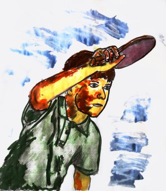 erkek sarışın erkek Masa Tenisi çocuklar forehand oyun alır topsp