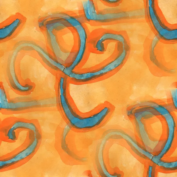 図面の青、茶色のカラフルなパターン水テクスチャ ペイント ナインメンズモリス — ストック写真