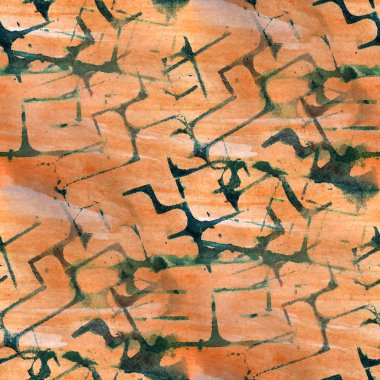 Grunge antik süsleme yeşil, kahverengi çizim ABD renkli esen