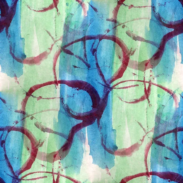 Grunge oude blauw, groen ornament tekening VS kleurrijke patroon — Stockfoto