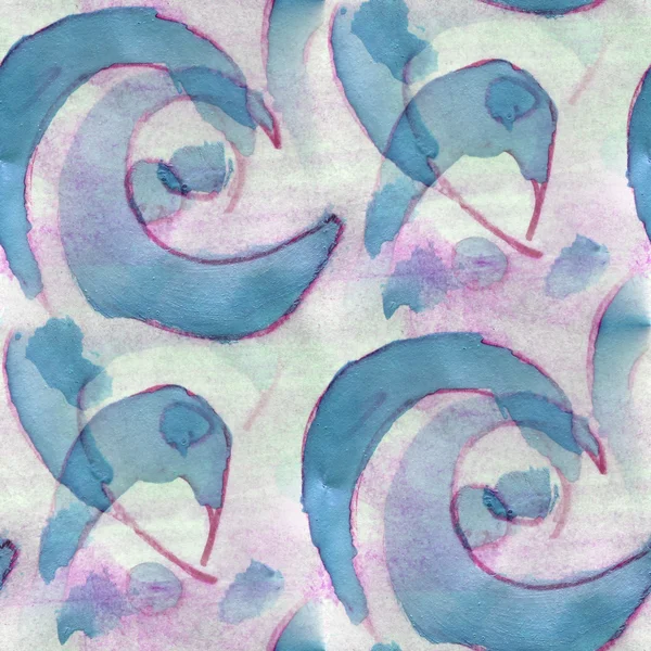 Antika ornament ritning usa färgstarka lila, blå mönster vatten — Stockfoto
