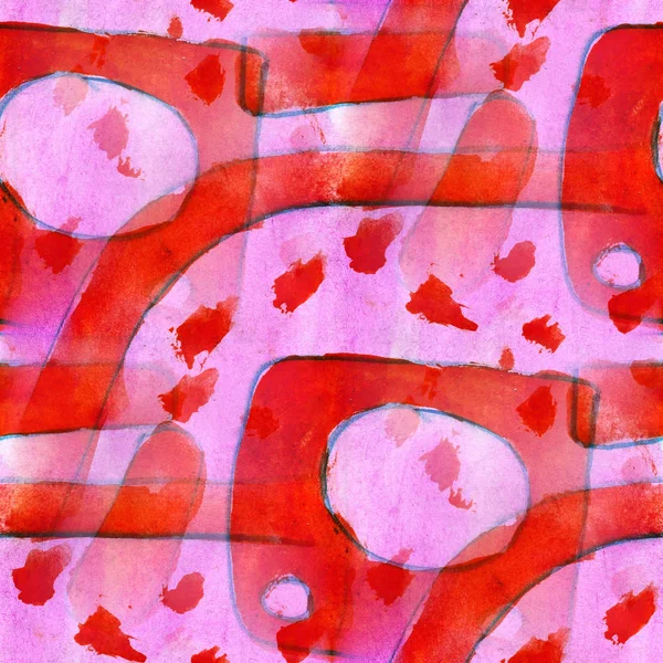 Prydnad ritning röda, lila usa färgglada mönster vatten antika — Stockfoto