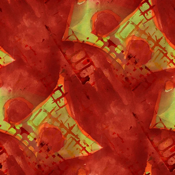 Дизайн шаблона бесшовный акварель красный, зеленый фон текстуры — стоковое фото