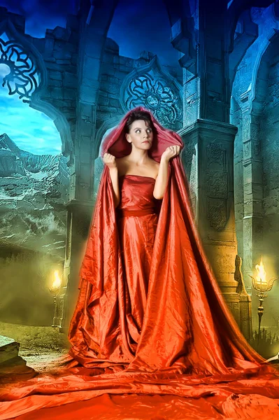 Medieval mystical image of women — Stock Photo, Image