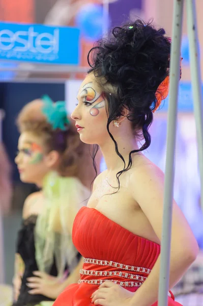 Show de maquiagem criativa no festival de beleza — Fotografia de Stock