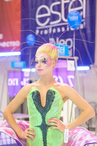 Creative makeup show at the festival of beauty — Stock Photo, Image