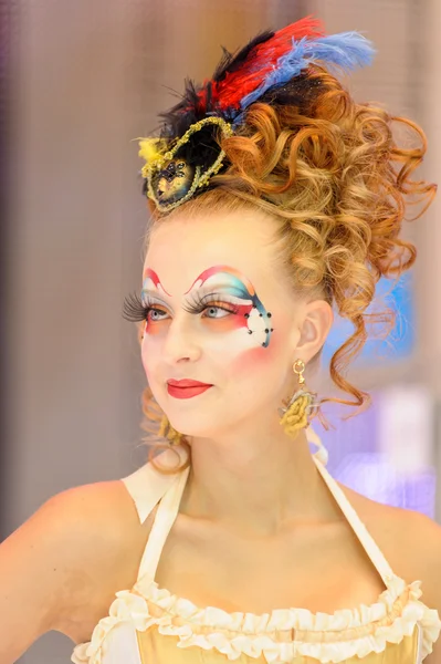Creative makeup show at the festival of beauty — Stock Photo, Image