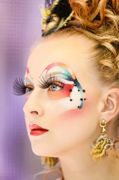 Kreativní make-up show na festivalu krásy — Stock fotografie