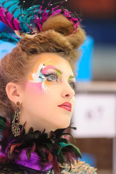 Show de maquiagem criativa no festival de beleza — Fotografia de Stock