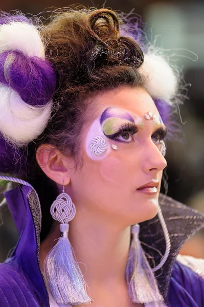 Creative makeup show at the festival of beauty — Stock Photo, Image